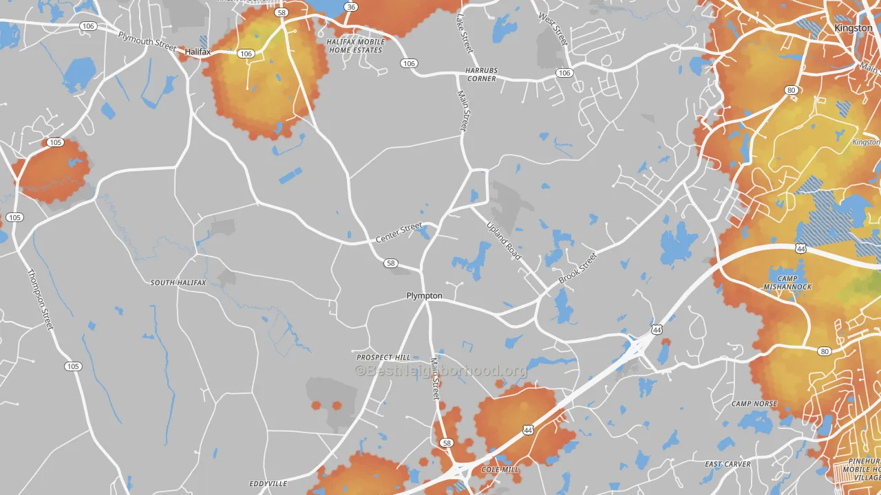 Bike Grade map of Plympton, MA