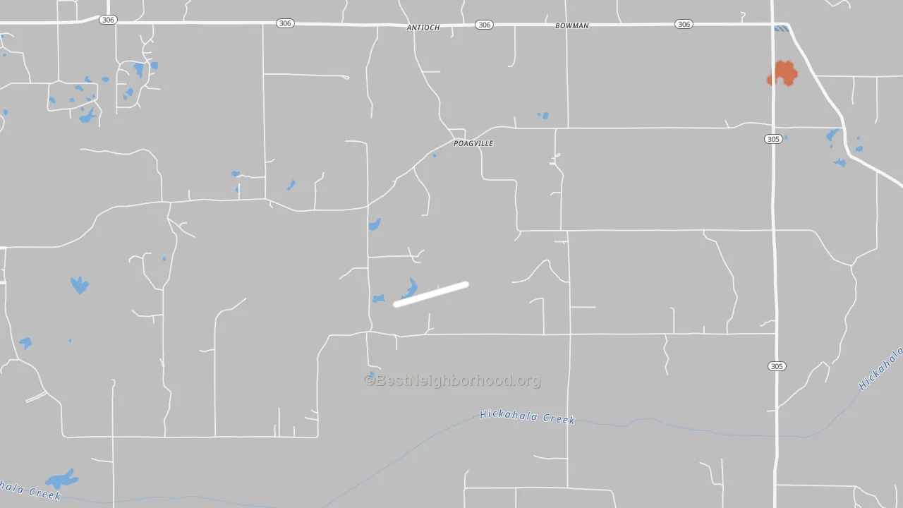 Bike Grade map of Poagville, MS