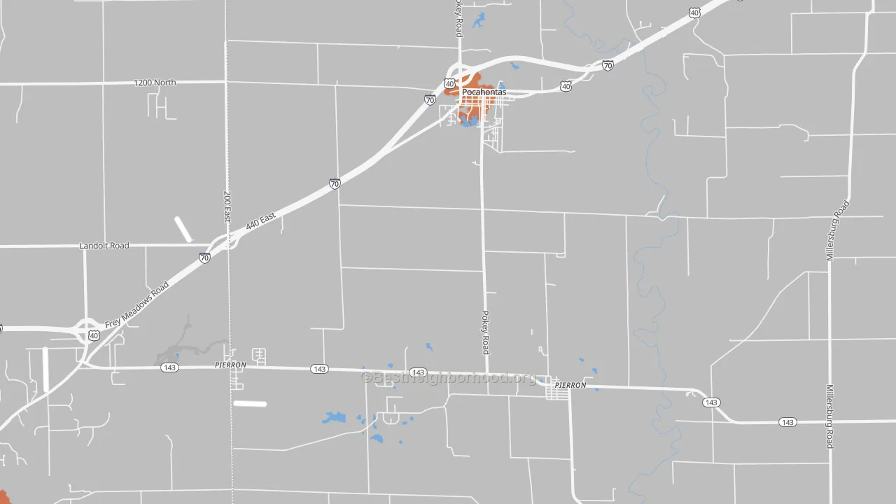 Bike Grade map of Pocahontas, IL