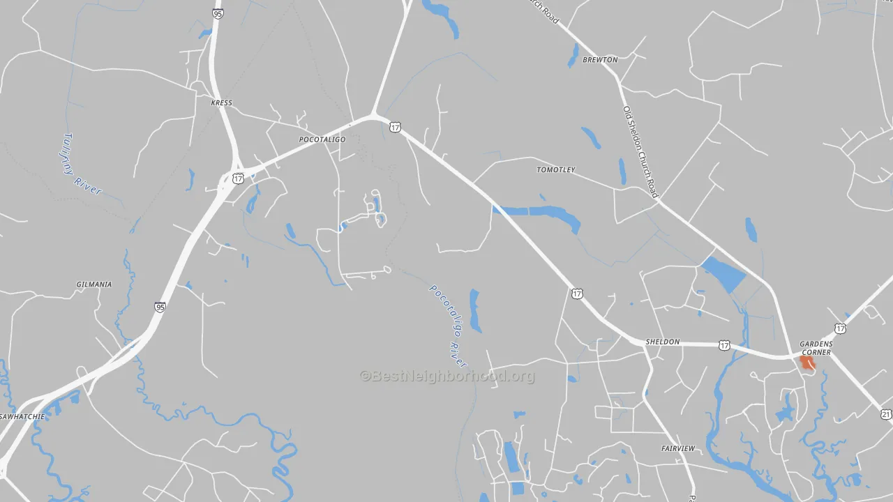 Bike Grade map of Pocataligo, SC