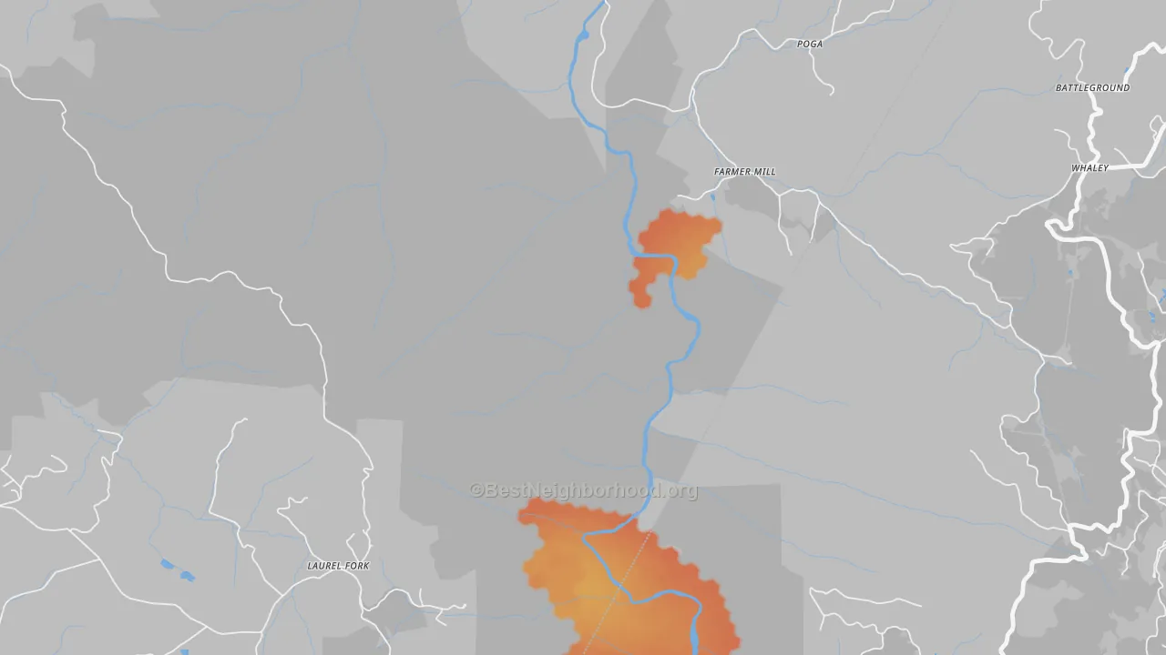 Bike Grade map of Poga, TN