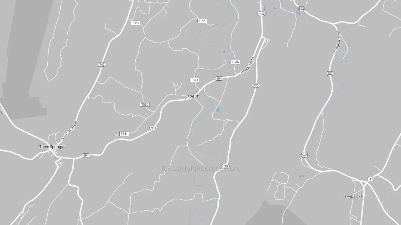 Bike Grade map of Pogue, PA