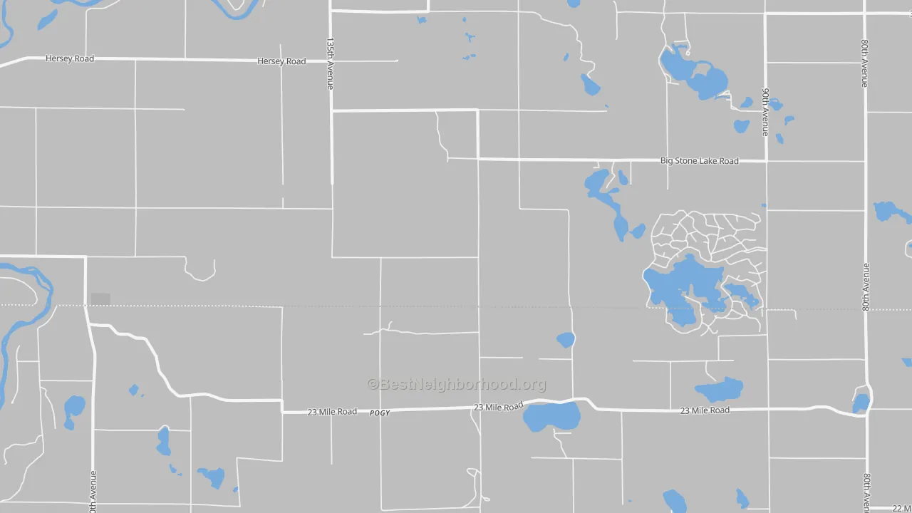 Bike Grade map of Pogy, MI