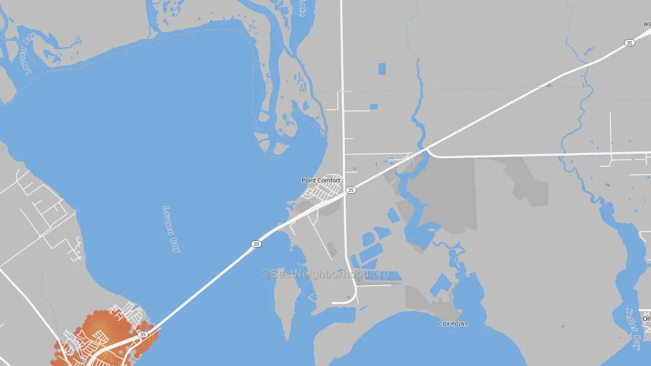 Bike Grade map of Point Comfort, TX