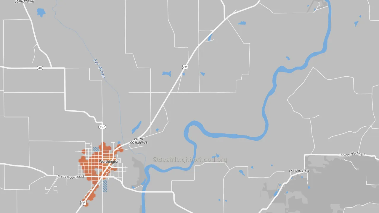 Bike Grade map of Point Commerce, IN