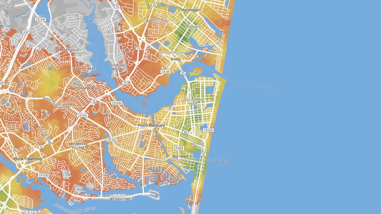 Bike Grade map of Point Pleasant Beach, NJ