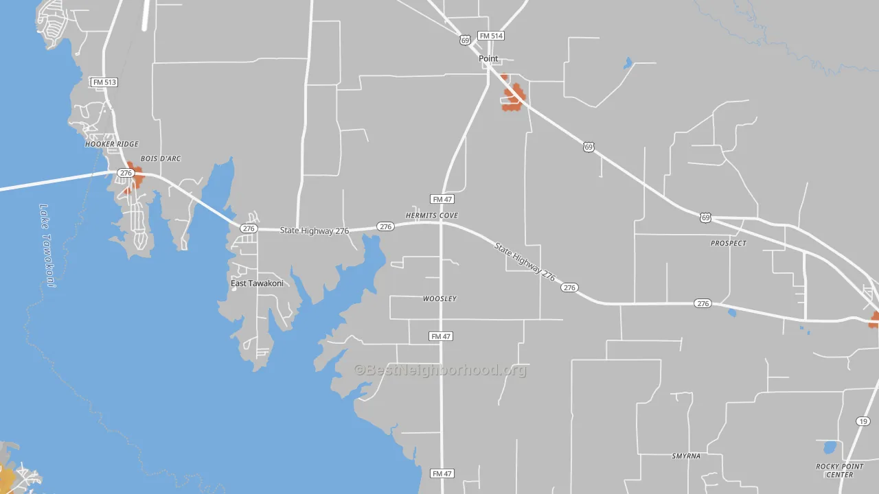 Bike Grade map of Point, TX