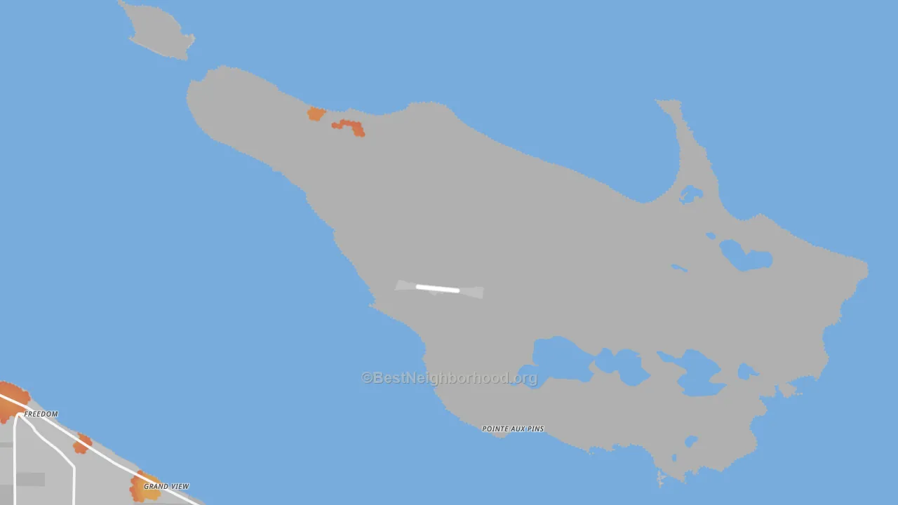 Bike Grade map of Pointe Aux Pins, MI