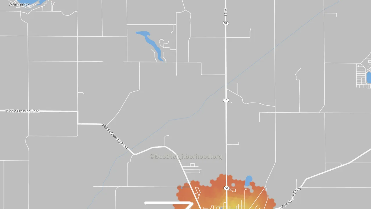 Bike Grade map of Pokagon, MI
