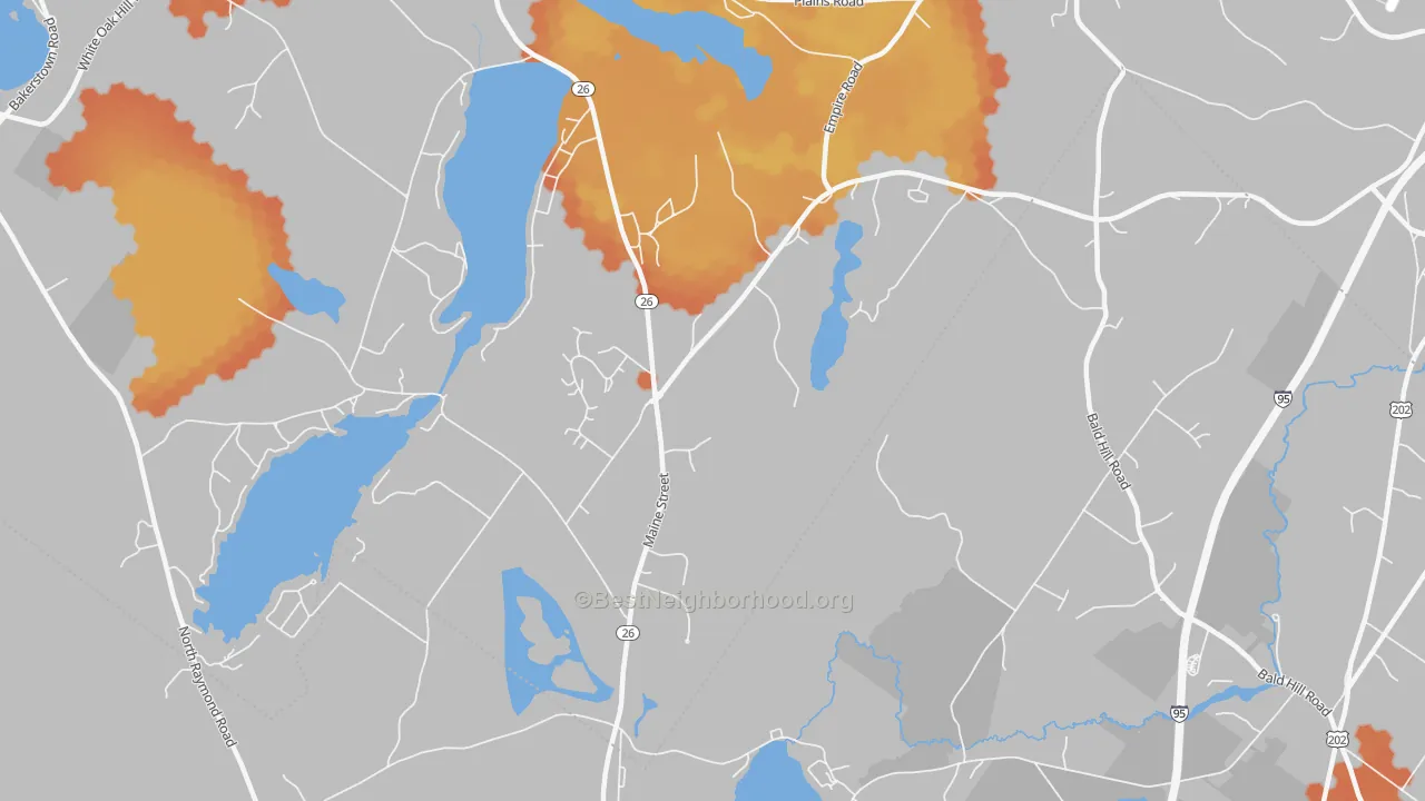 Bike Grade map of Poland Spring, ME