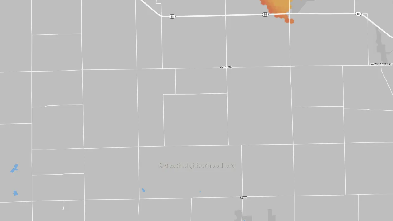 Bike Grade map of Poling, IN