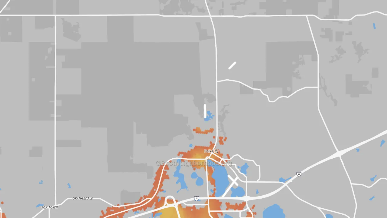 Bike Grade map of Polk City, FL