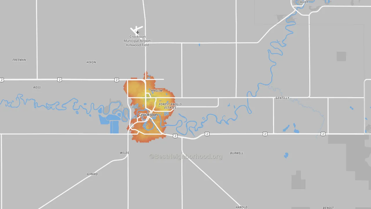 Bike Grade map of Polk County, MN