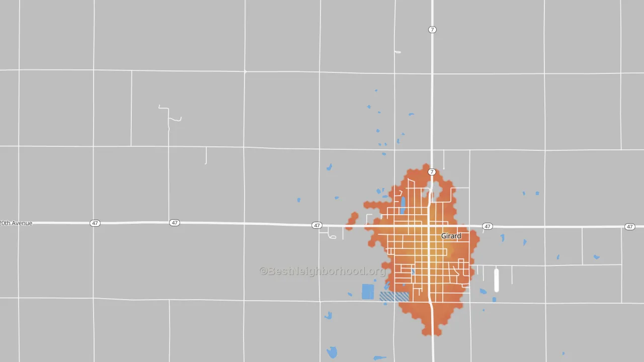 Bike Grade map of Polk, KS