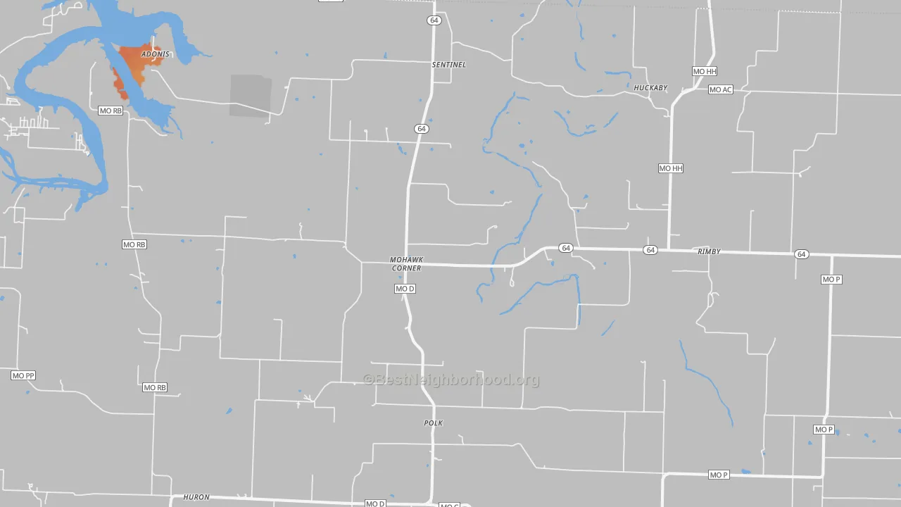 Bike Grade map of Polk, MO