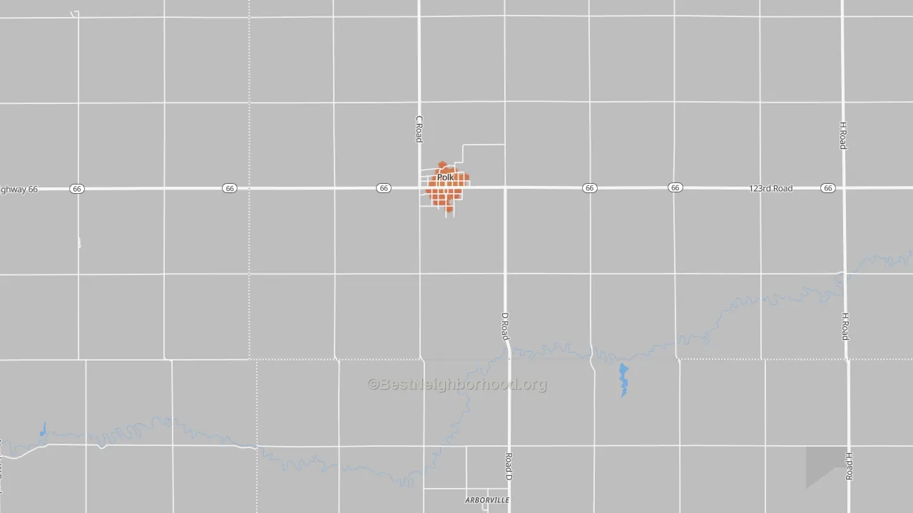 Bike Grade map of Polk, NE