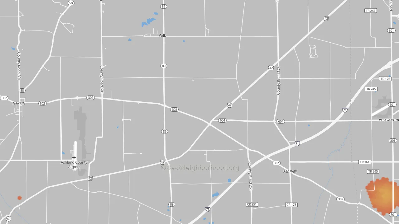 Bike Grade map of Polk, OH
