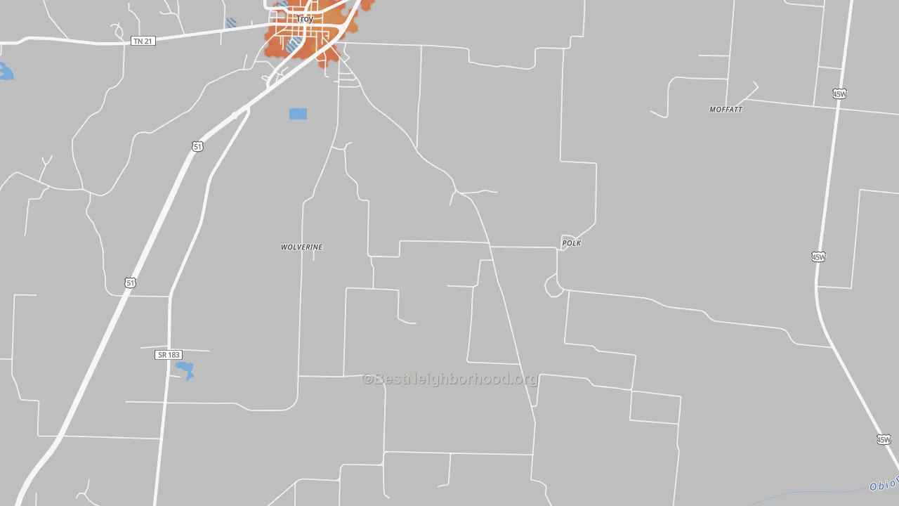 Bike Grade map of Polk, TN