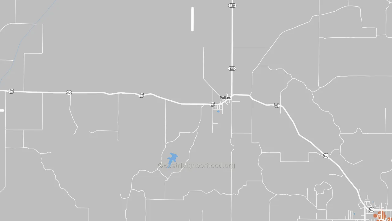 Bike Grade map of Pollard, AR
