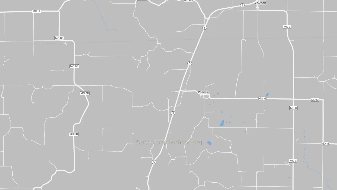Bike Grade map of Pollock, MO