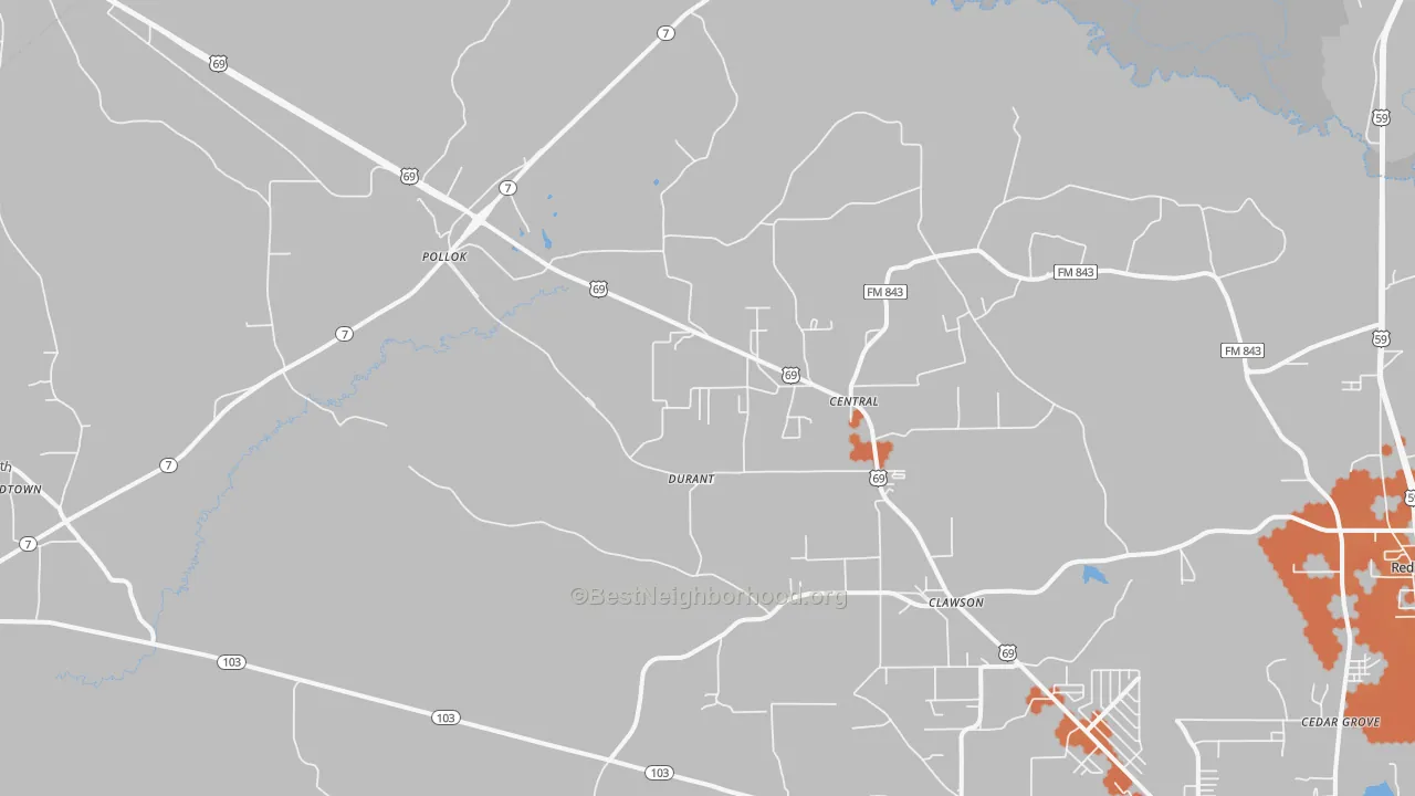 Bike Grade map of Pollok, TX