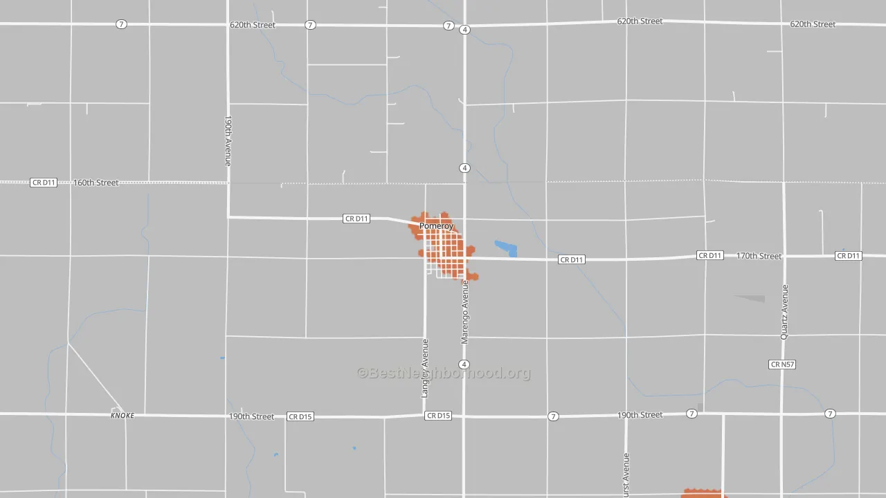 Bike Grade map of Pomeroy, IA
