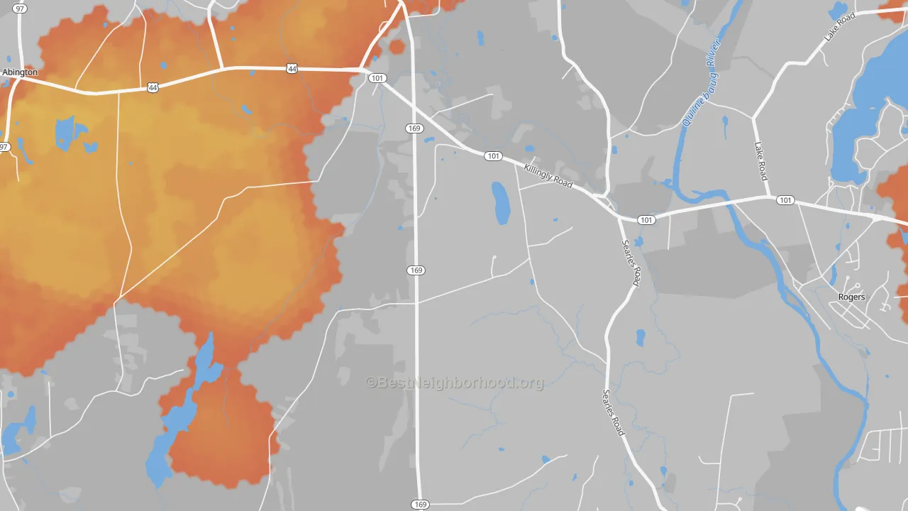 Bike Grade map of Pomfret Landing, CT