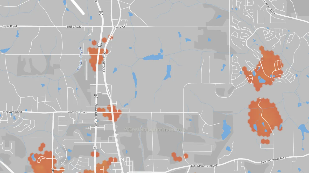 Bike Grade map of Pomona, GA