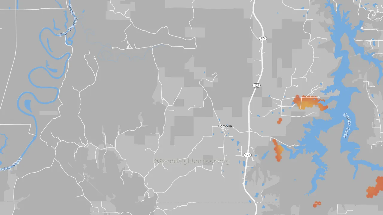 Bike Grade map of Pomona, IL