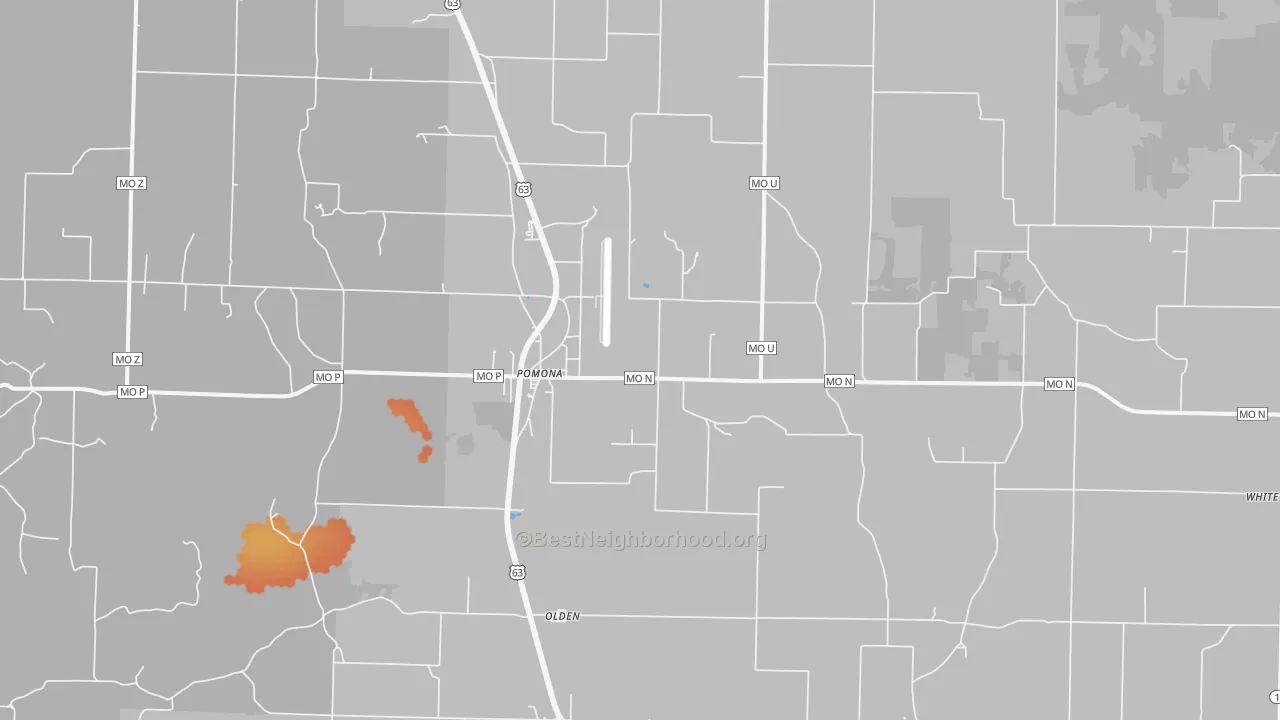 Bike Grade map of Pomona, MO