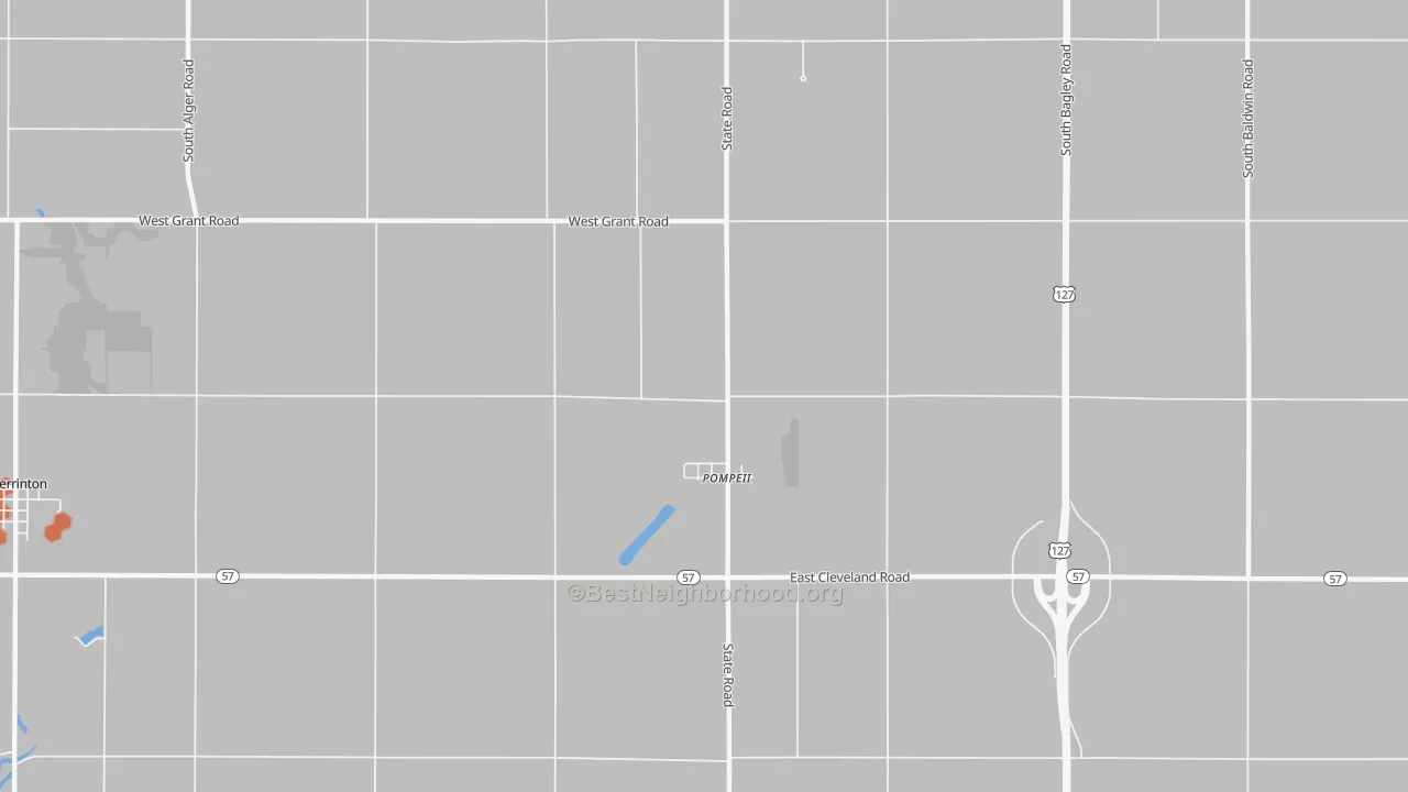 Bike Grade map of Pompeii, MI