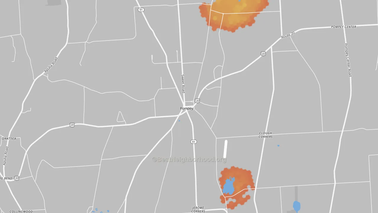Bike Grade map of Pompey, NY