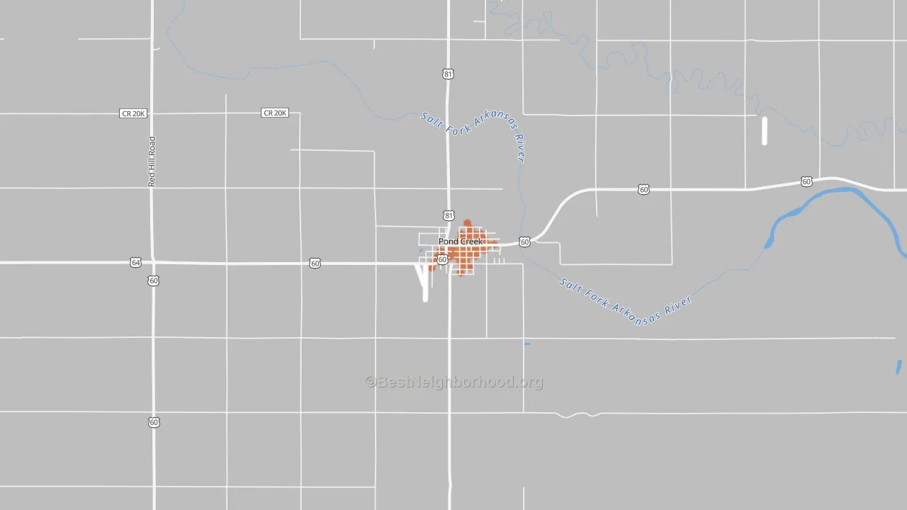 Bike Grade map of Pond Creek, OK