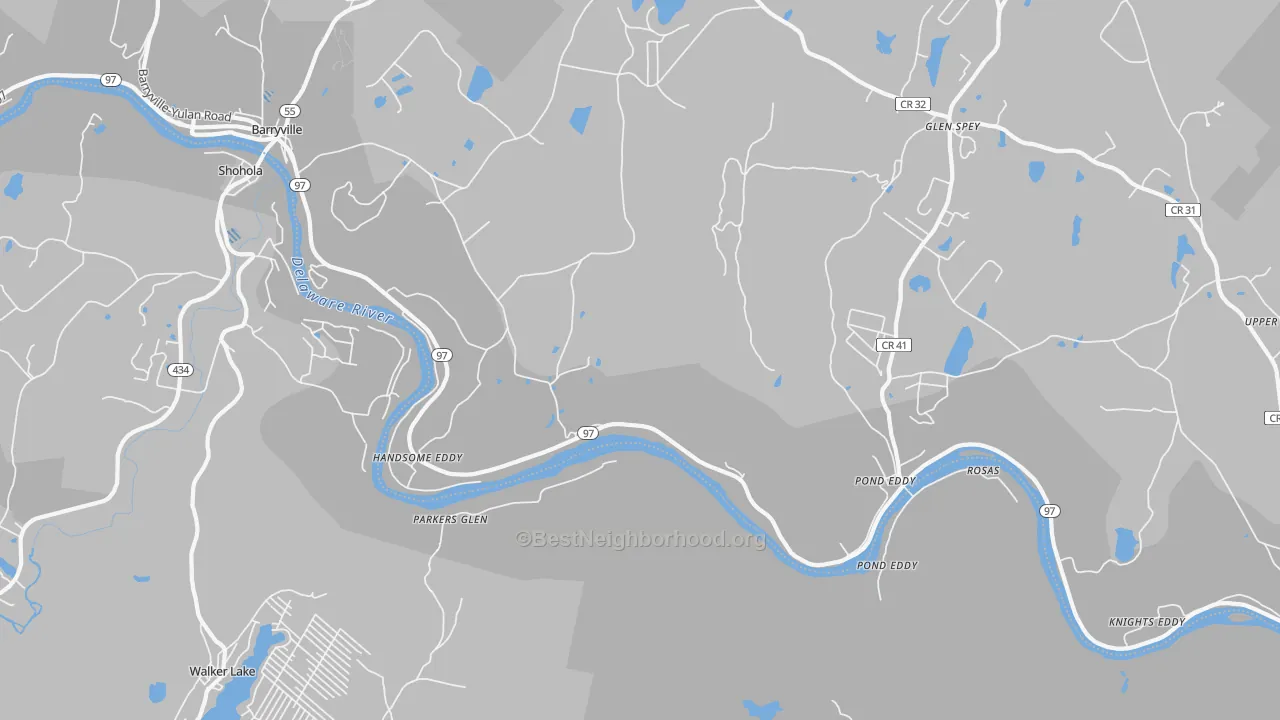 Bike Grade map of Pond Eddy, NY