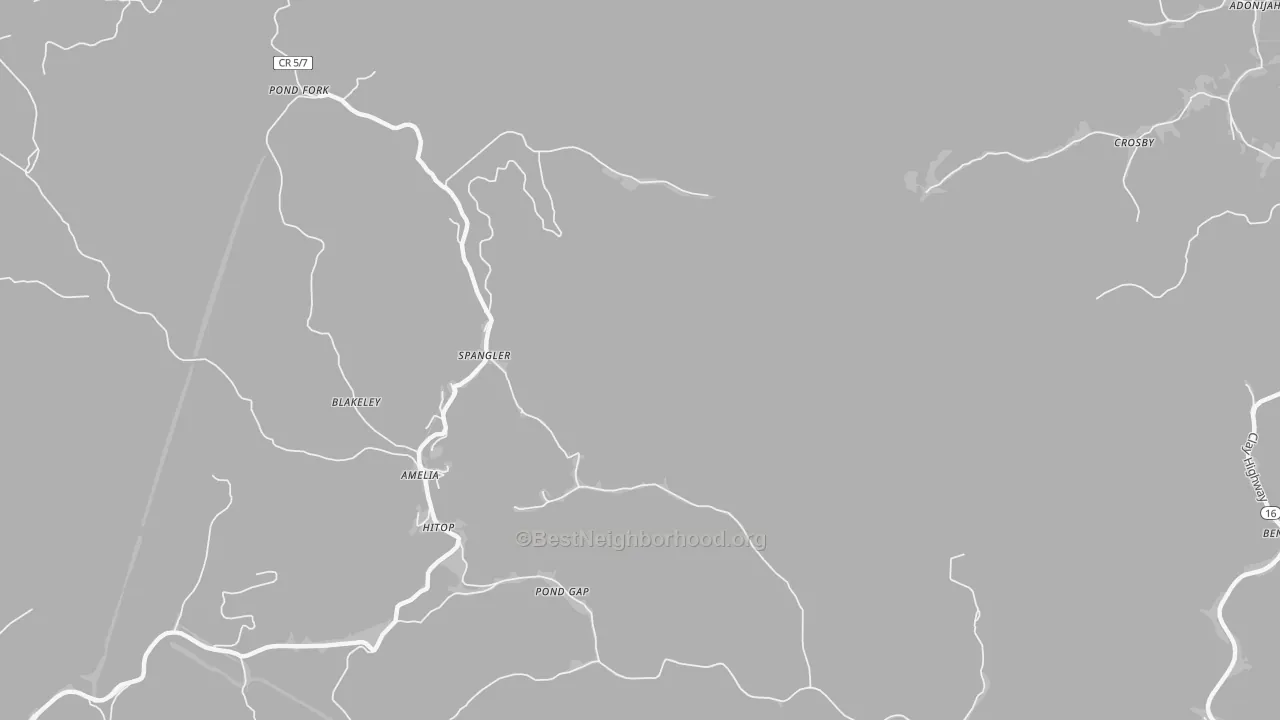 Bike Grade map of Pond Gap, WV
