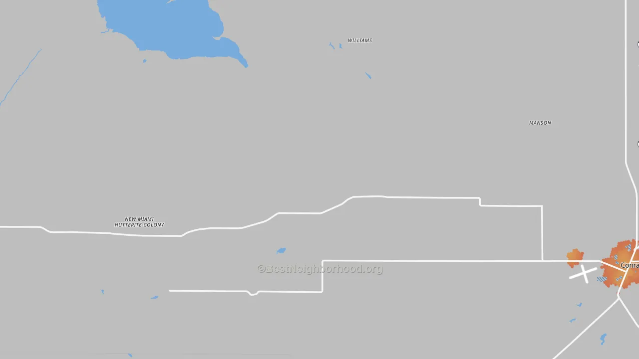 Bike Grade map of Pondera County, MT