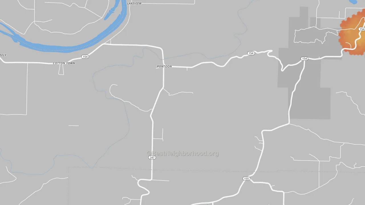 Bike Grade map of Pontoon, AR