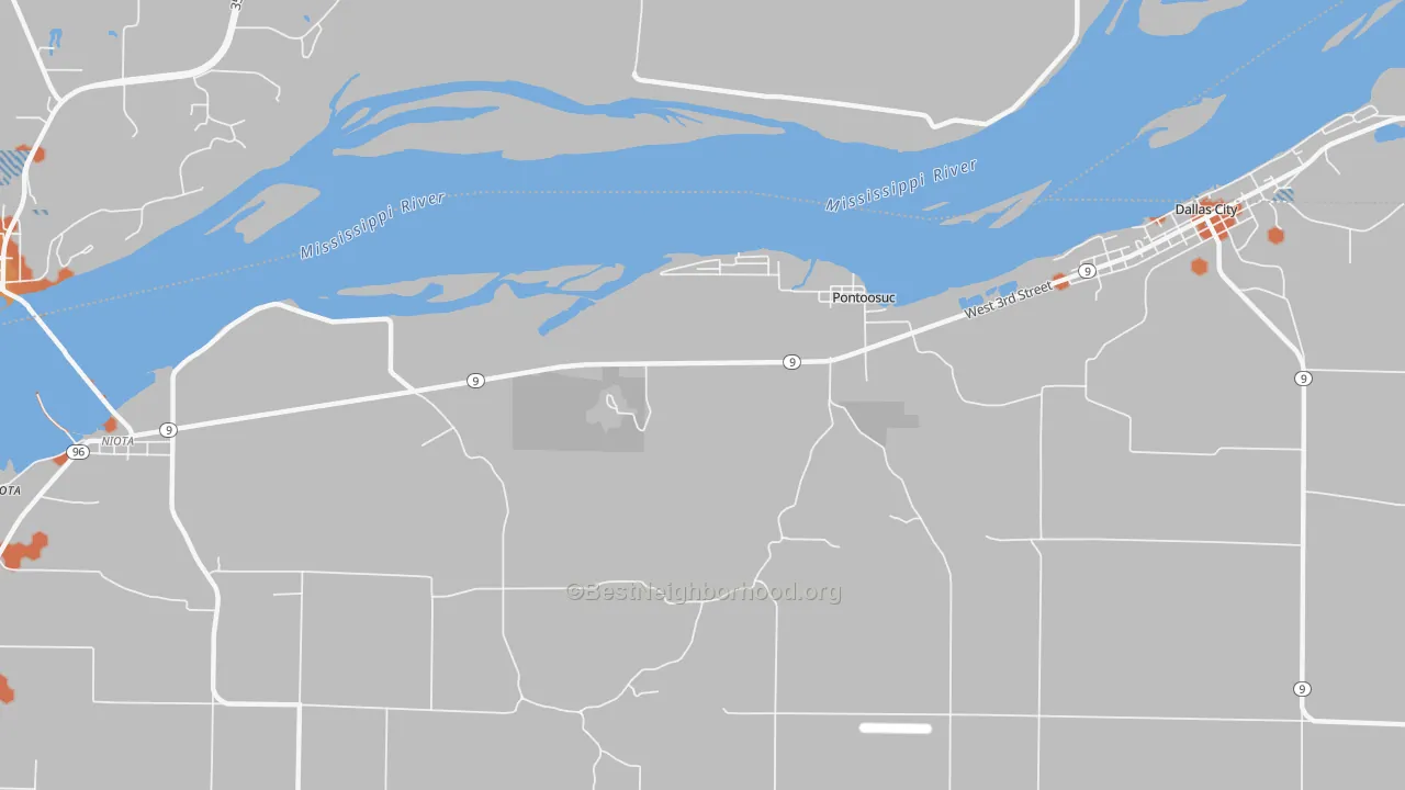 Bike Grade map of Pontoosuc, IL
