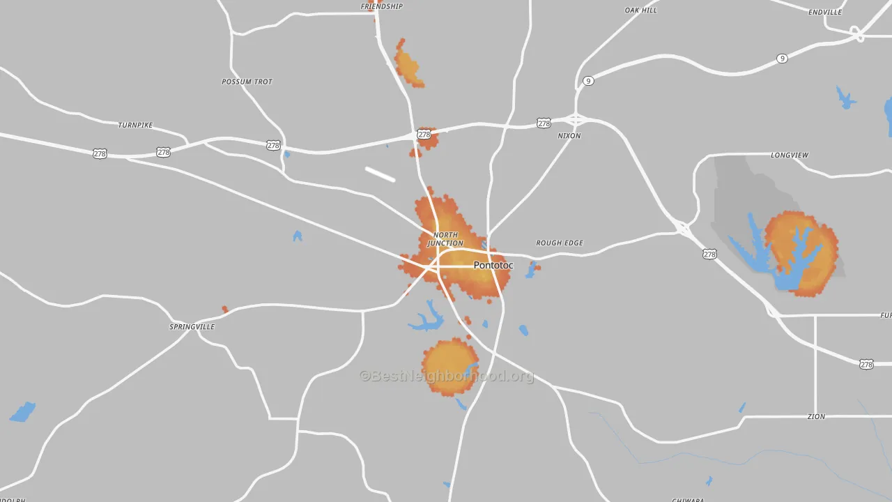 Bike Grade map of Pontotoc County, MS