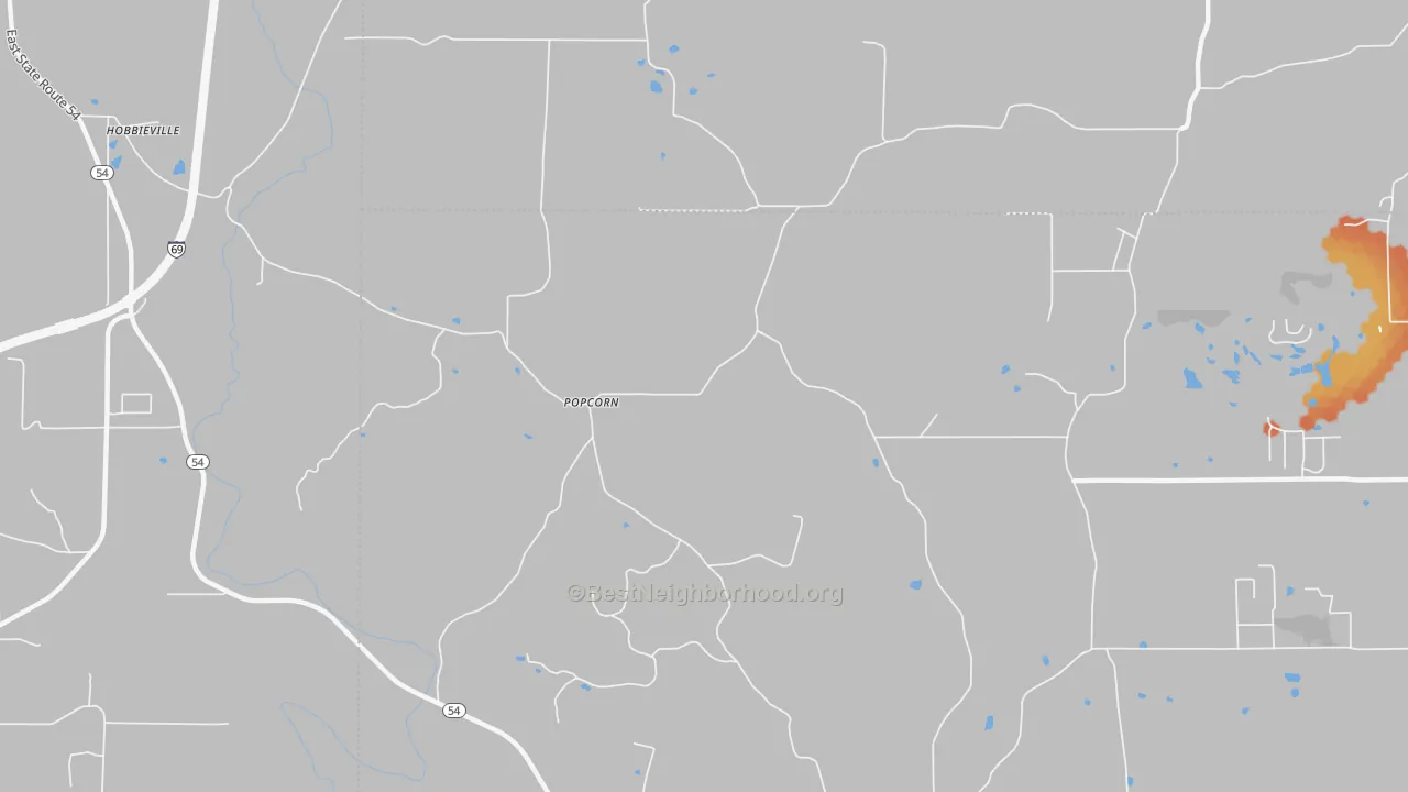 Bike Grade map of Popcorn, IN