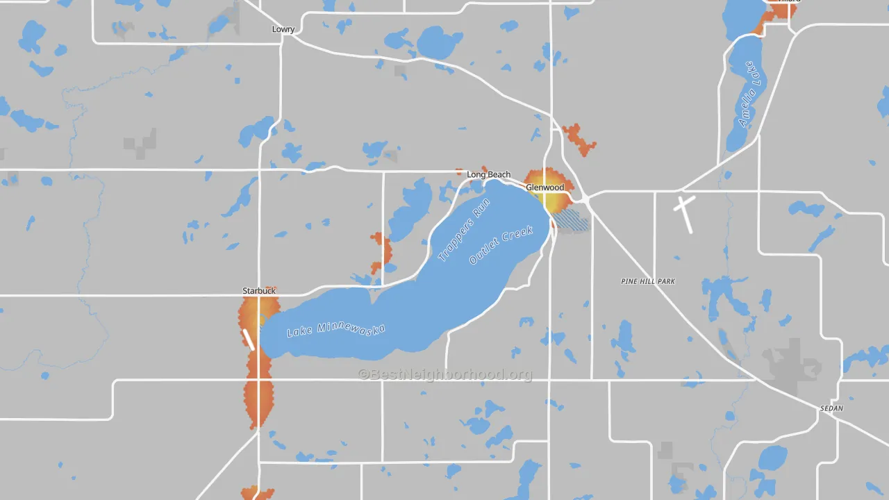 Bike Grade map of Pope County, MN