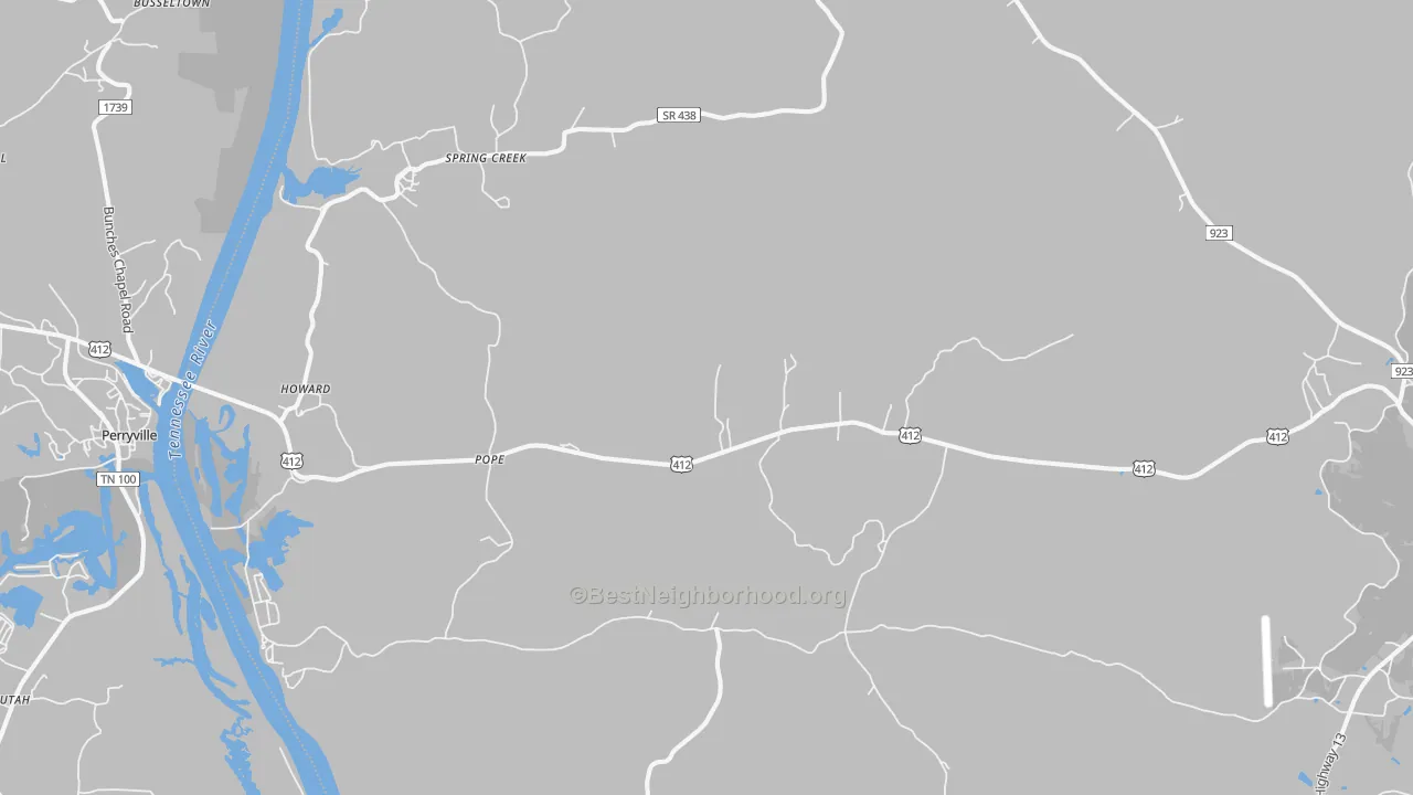 Bike Grade map of Pope, TN