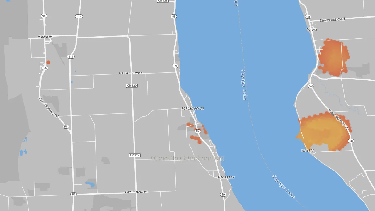 Bike Grade map of Poplar Beach, NY