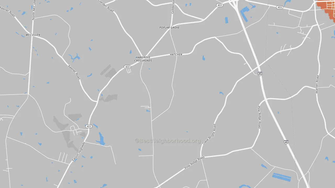 Bike Grade map of Poplar Grove, NC