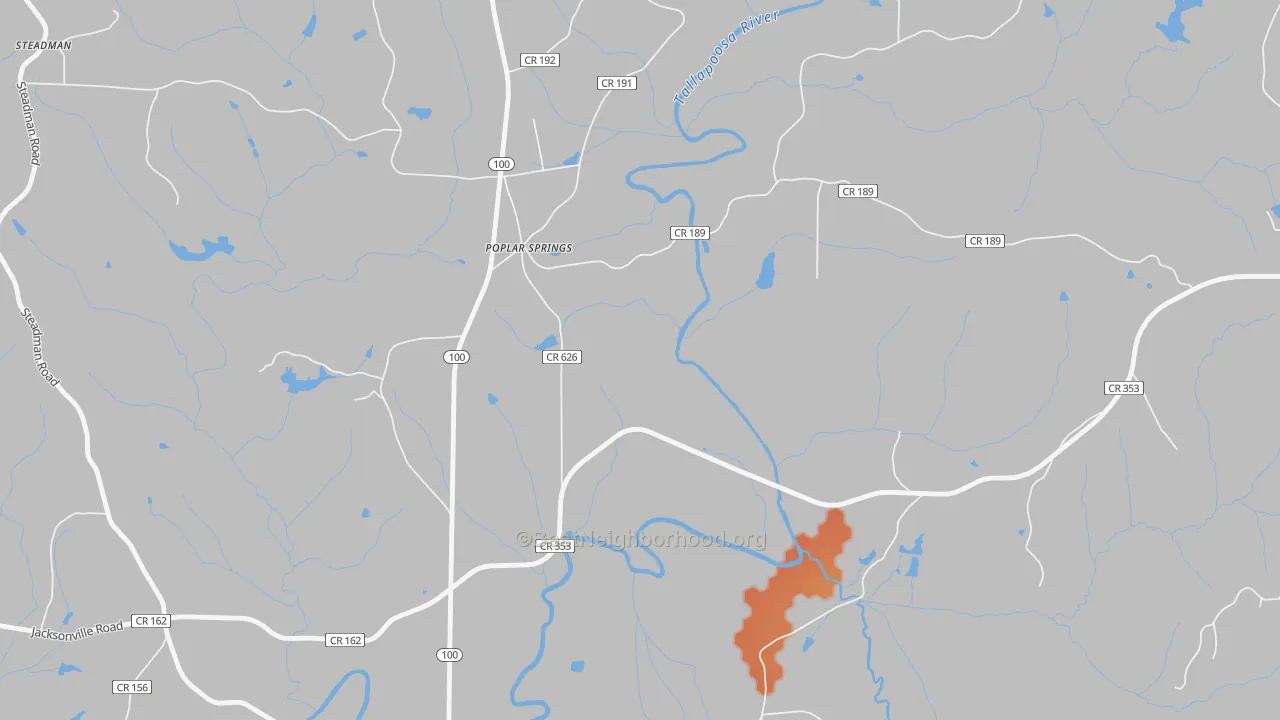 Bike Grade map of Poplar Springs, GA