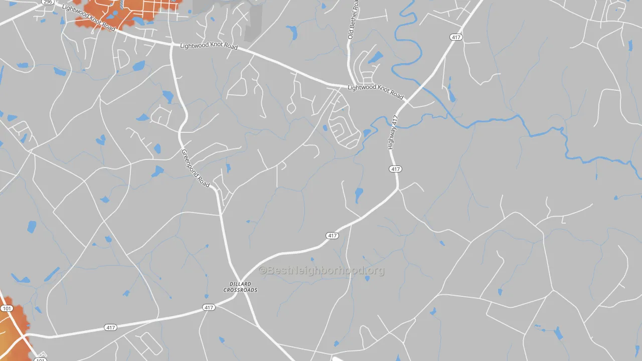 Bike Grade map of Poplar Springs, SC