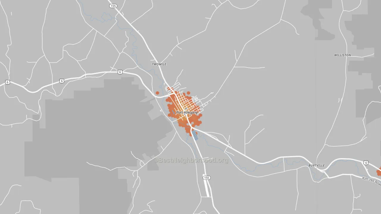 Bike Grade map of Port Allegany, PA