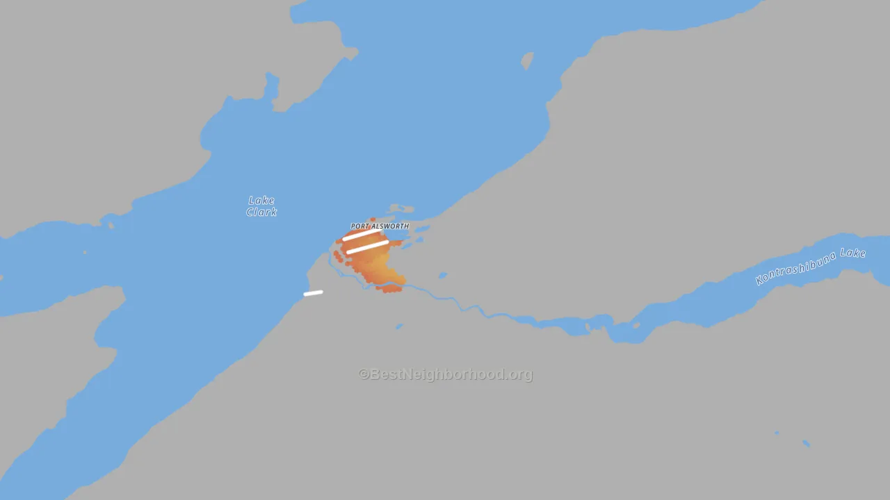 Bike Grade map of Port Alsworth, AK