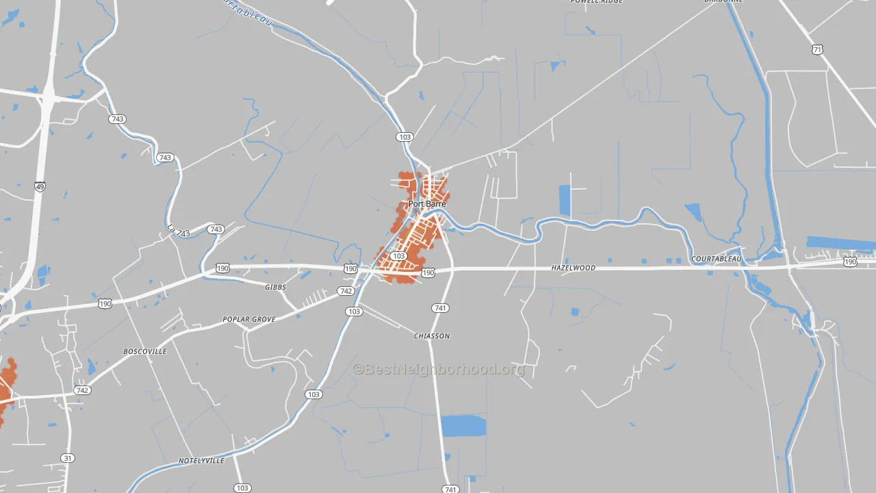 Bike Grade map of Port Barre, LA