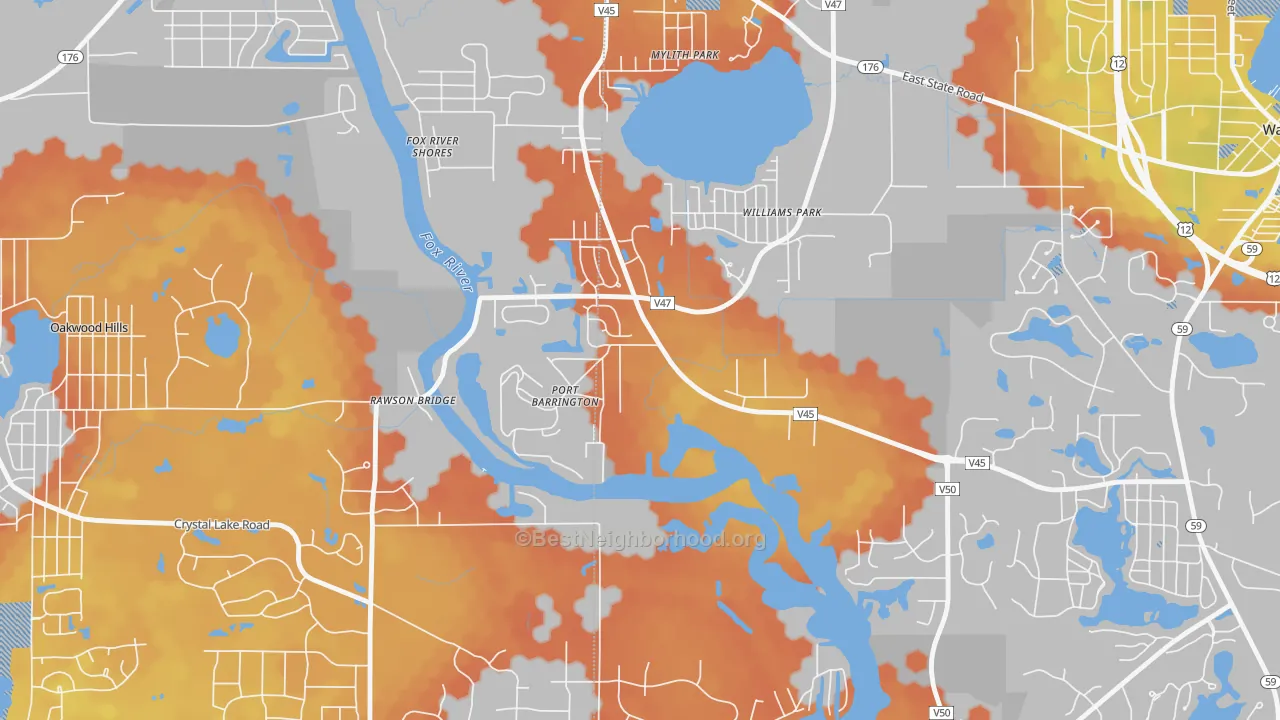 Bike Grade map of Port Barrington, IL